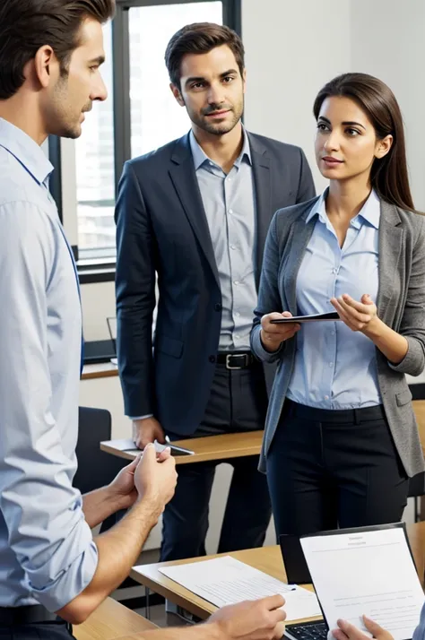 Conversation in office, male psychologist, harmony 