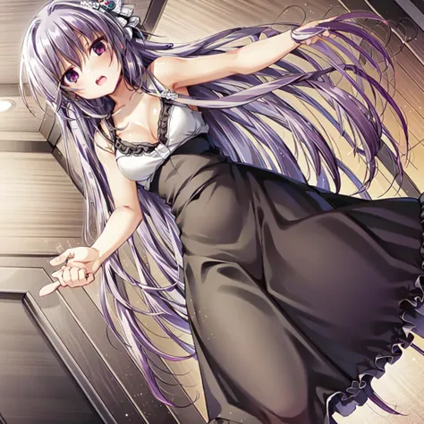 best quality, masterpiece, highres, solo, {tilty_claret_tenseioujototensaireijounomahoukakumei:1.15}, long_hair, bangs, purple_h...