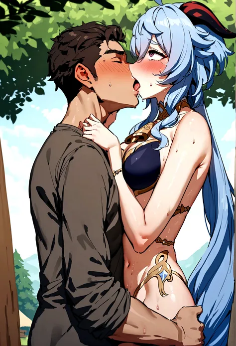 NSFW,masterpiece,Highest quality,High resolution,Super detailed,ganyu (genshin impact),(Bikini Armor).Prisoner,Embarrassed,Estrus,excited,blush,Sweat,orgasm,Climax,(Squirting),Ahegao,Roll your eyes、squint,(Middle-aged men),Having intense sex,Deep Kiss,Inse...