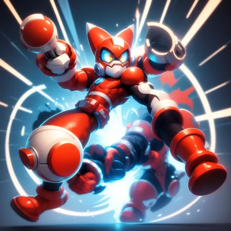 cutman from the NES game megaman, this character has cryokinesis, official art, attack pose, super super dynamic dynamic pose, hero pose, humanoid form, arms akimbo pose, videogame character