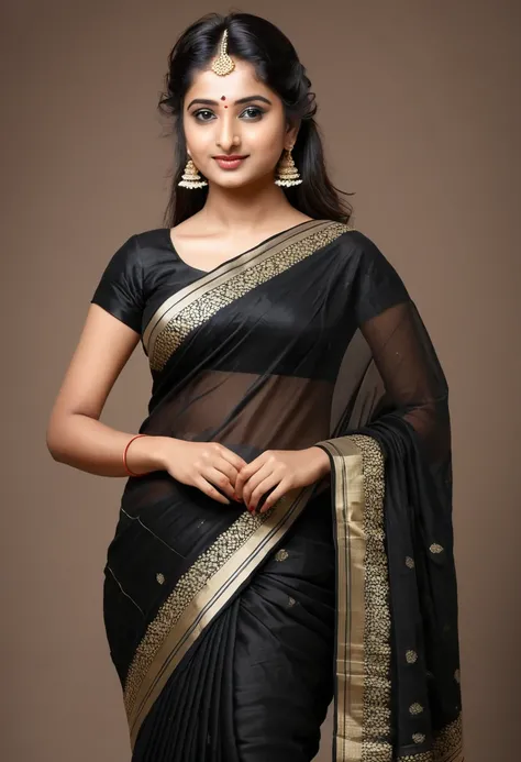 Indian tradition girl with black saree 