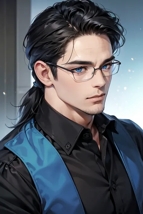 (Best quality,4K,8K,a high resolution,masterpiece:1.2),ultra detailed,(realistic,photorealistic,photo-realistic:1.37),39 year old man,3 day beard,Beautiful anime,portraits,strong,masculine,dark hair,Sharp jawline,Mesmerizing eyes,Perfectly styled hair,cool...