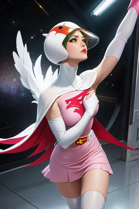 ((masterpiece)),((Highest quality)),((High resolution)),((Highly detailed CG Unity 8k wallpaper)), Outdoor, Day, Upper Body, View your viewers, alone, Concentration, break, 
Year_Classic_Jun_Gatchaman_myself, Jun the swan, 
One girl, chest, lips, medium ch...