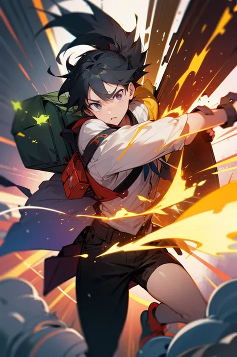 Male ,student background,Backpack, explosion power