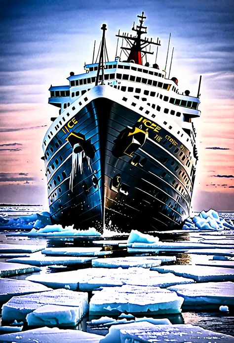 Titanic crashing from the ice