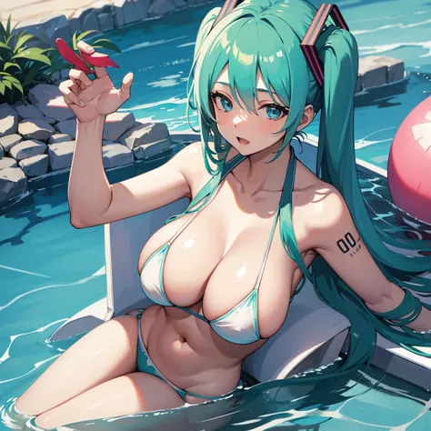 Hatsune miku with big breasts and bikini