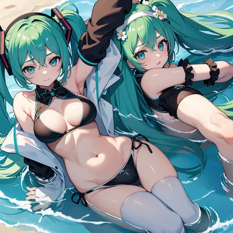 Hatsune miku with big breasts and bikini