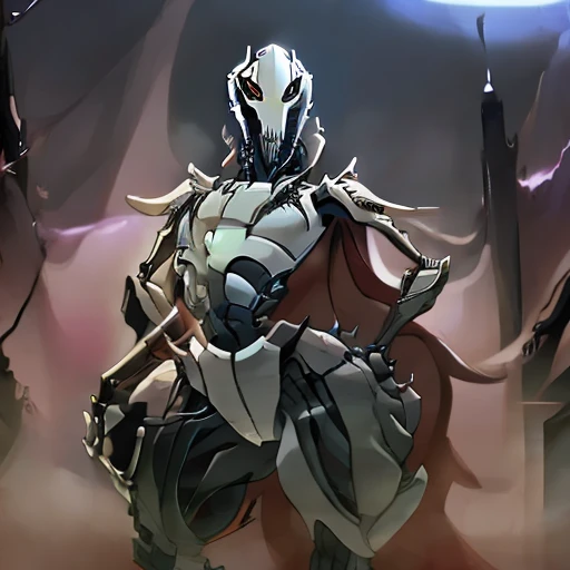 general grievous ,wide hips, hyper thighs, hyper ass, femboy, posing seductively, alien strip club background, hi res, highly de...