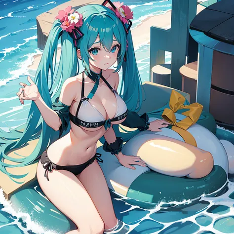 Hatsune miku with big breasts and bikini