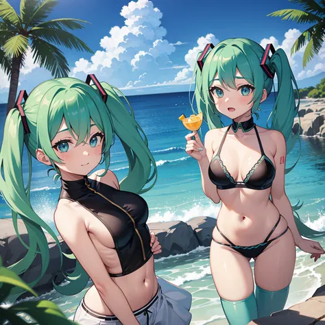 Hatsune miku with big breasts and bikini