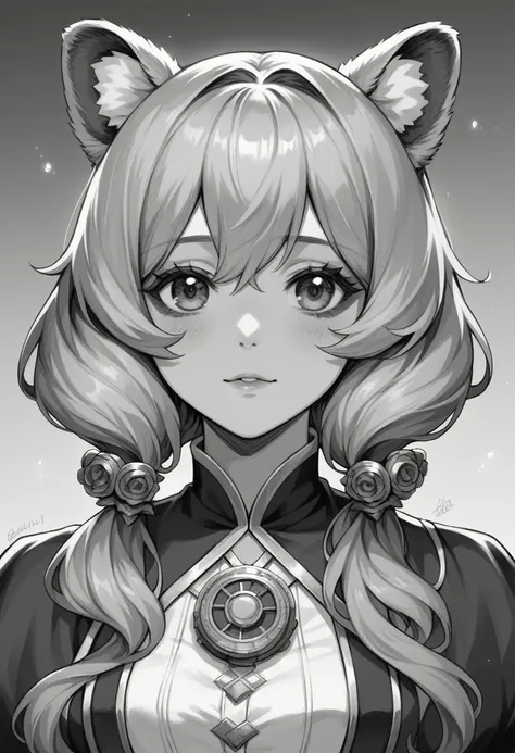 very beautiful girl in black and white outfit with brown and white raccoon ears, attractive raccoon girl, beautiful young girl, computer graphics games, fantasy style clothes, fashionable clothes for role-playing games, very beautiful cute raccoon girl, re...