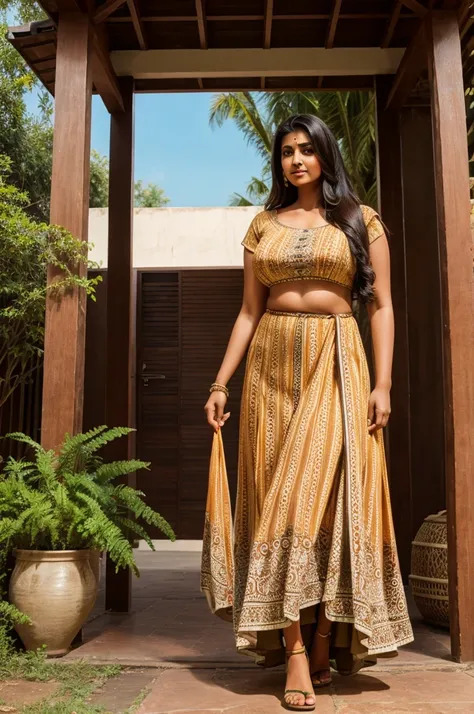 6 feet tall beautiful Indian girl with big  wearing maxi.