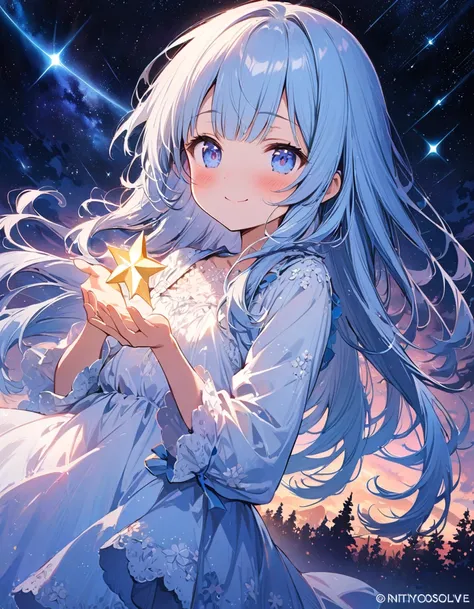 masterpiece, best quality, extremely detailed, (illustration, official art:1.1), 1 girl ,(((( light blue long hair)))), ,(((( light blue long hair)))),light blue hair,loli, long hair ((blush)) , cute face, , masterpiece, best quality,(((((a very delicate a...