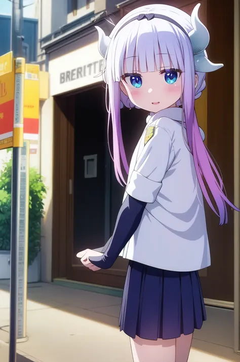 masterpiece, absurdres, official art,
kanna,hairband,beads,twintails, happy, v arms, 
police station