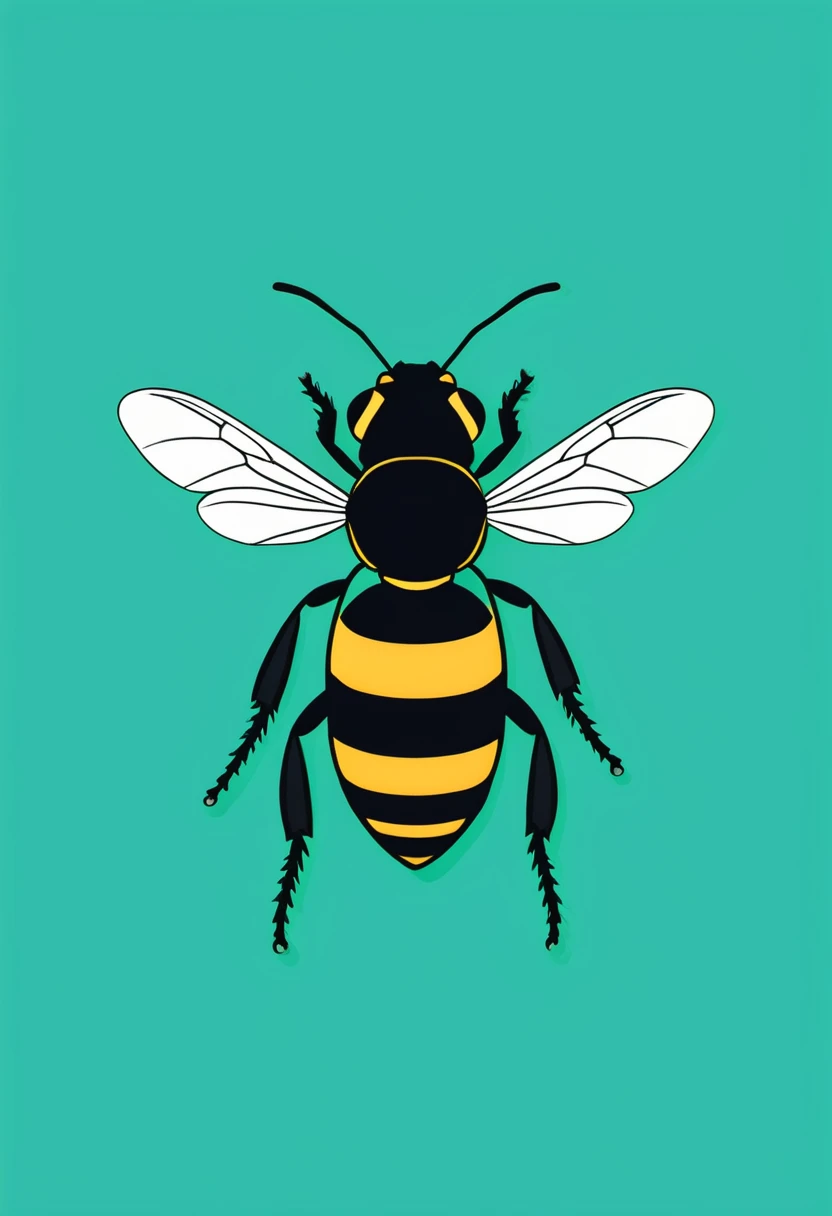 Bee shilloete flat design