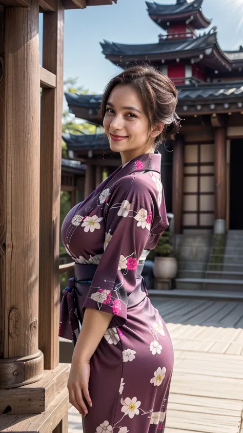 ((20 year old girl)), (wearing a luxurious yukata, jewelry: 1.4), ((inside a medieval japanese palace)), (at night), (((huge bre...