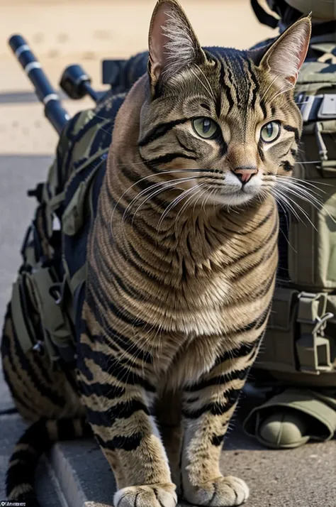 Spawns a military cat 