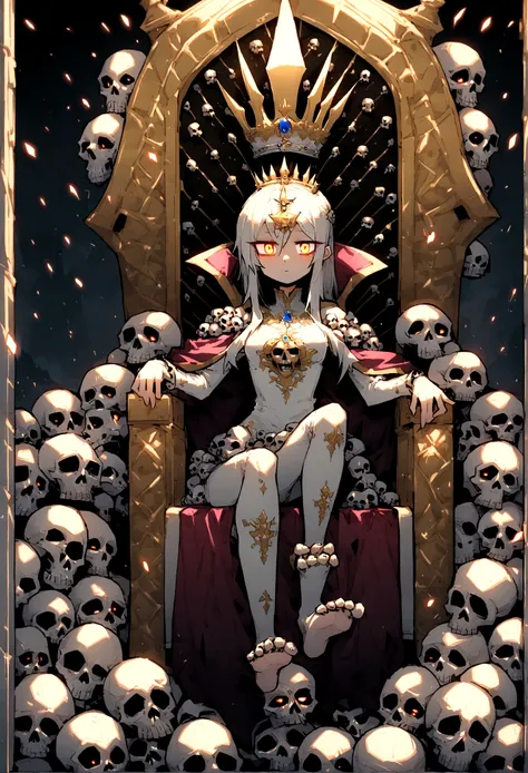 solo,  Throne of Power, (skulls on throne), Queen, (foots on skulls),(shinning eyes),E7E48U