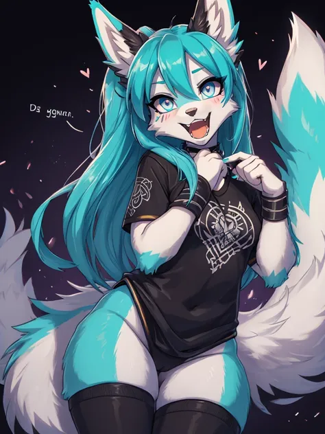 miku hatsune, high definition add_detail:1, blue fur,kitsune ears, tribal tattoo add_detail:1 cute high school clothes, pretty g...