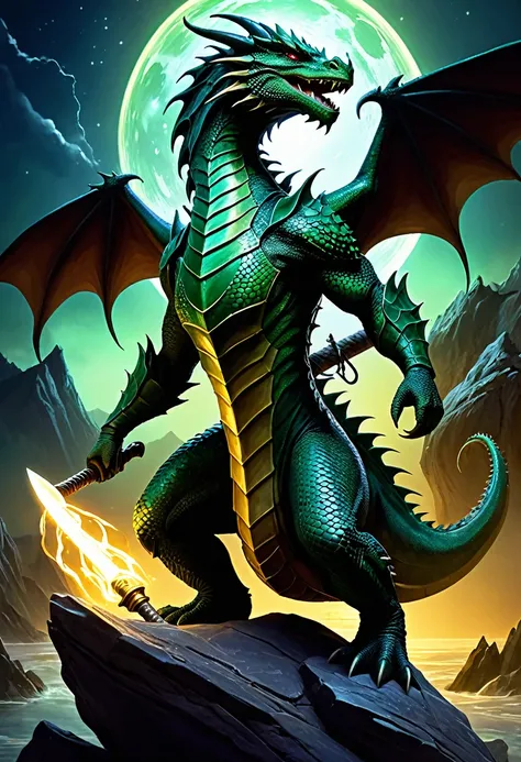 Atlantean reptilian warriors, Dragon Rider, Hedra, emerges as a luminary, Dangerous, Super detailed, Surrealism --ar 4:5 --s 187 --c 25 --w 772 --q 1 --stop 10 --v 6