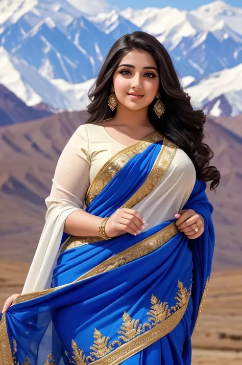 1 Heavenly beautiful and goddess beauty cute and sweet looking face Arabian woman in front of Denali mountain, Heavenly beautiful Overweight, Heavenly beautiful Extremely fat, Heavenly beautiful and attractive Chubby figure , Heavenly beautiful looking and...