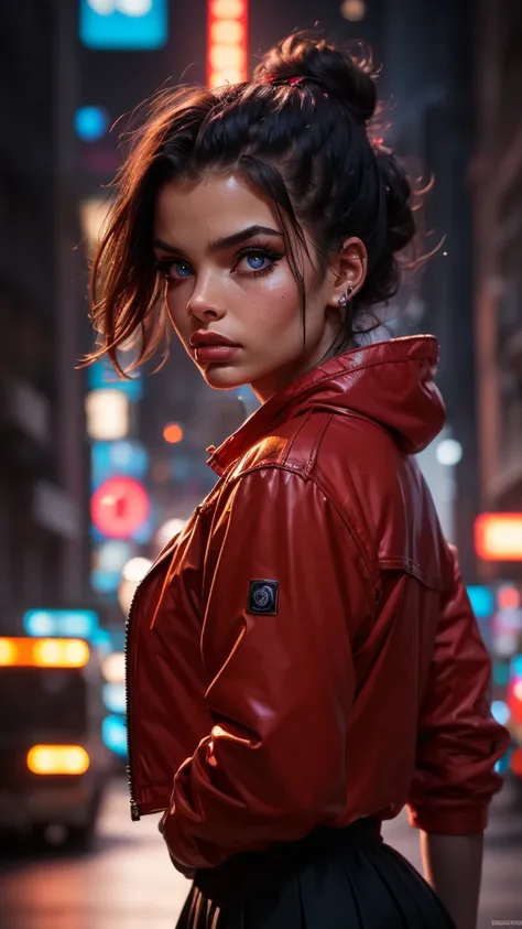 best quality,4k,8k,highres,masterpiece:1.2,ultra-detailed,realistic,photorealistic,photo-realistic:1.37,nsfw,1girl,city,street,arms behind back,black skirt,red coat,hyper detailed eyes,highly detailed face,beautiful detailed eyes,beautiful detailed lips,ex...