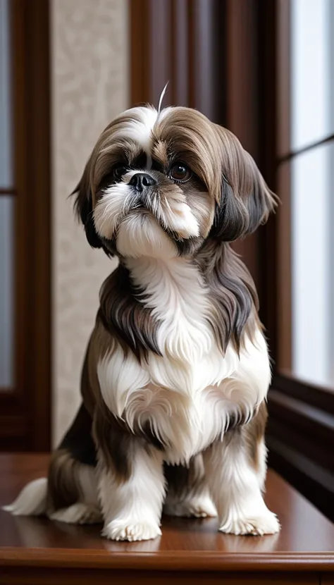 There is no one, realistic photo, photo realism, realism, drilling (shih tzu), perfect composition, intricate details, Very sharp, masterpiece, profile, high resolution, looking at the viewer, Full body photo in a comfortable atmosphere indoors