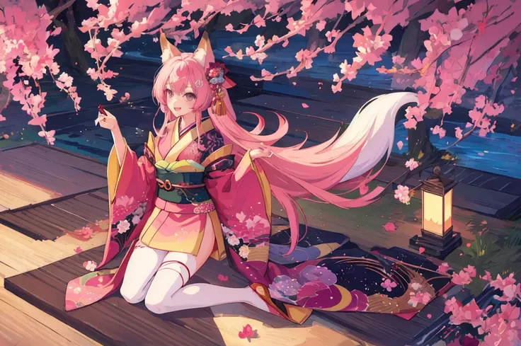 scg, 1girl, (anime:1.3), absurdly long hair, fox ears, fox tail, facepaint, makeup,
kimono, japanese clothes, pink kimono
(best quality:1.05), (masterpiece:1.1025), (highres:1.05), (an extremely delicate and beautiful:1.05), original, extremely detailed wa...