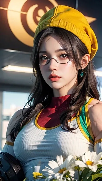 Close-up of a woman，She wore a ruby hat，Wearing an eye patch on one eye, Shadowbringers, 4K detail fantasy, Beautiful fantasy queen, Game CG, xianxia fantasy, xianxia hero, 2. 5D CGI anime fantasy artwork, Close-up of goddess, Ruan Jia and Artgerm, wow 4K ...