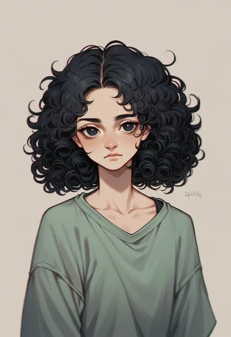 blythedoll,black hair,curly hair,fair skin,black eyes