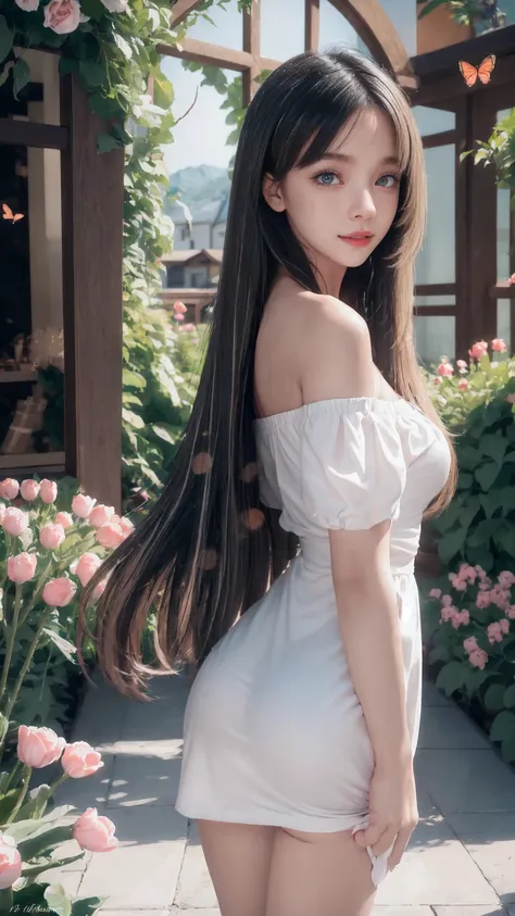 fluorescent color, 1 girl, look at side, beautiful face, Beautiful  eyes, (Off The Shoulder: 1.2), upperbody, shinny hair, shining skin, Reduction of glare emissions, The proportions of the fingers are coordinated, tenebrosa, ass pov, Dynamic angle, (((mas...