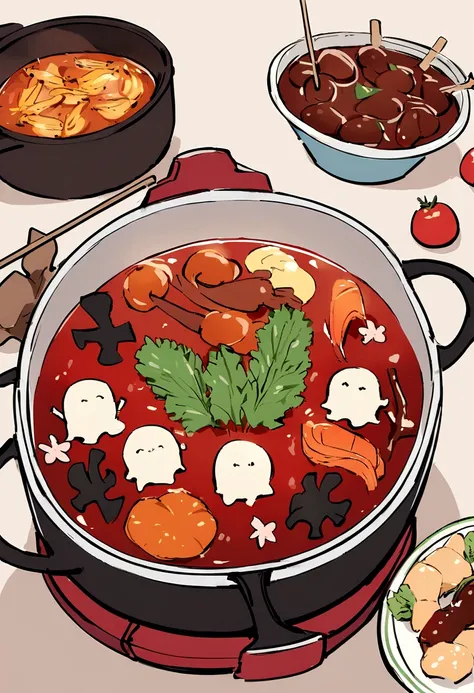 Stick Figure，food，tasty，hot pot