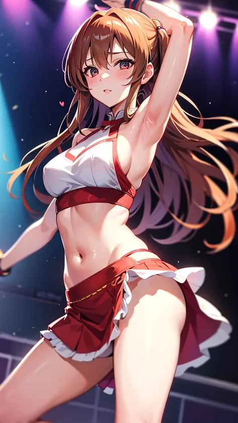 Yuuki Asuna dances in a revealing dancer&#39;s outfit, drenched in sweat　nsfw　Ejaculation Bukkake