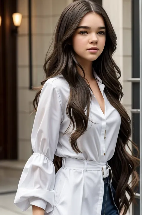 Beautiful brunette girl identical to Hailee Steinfeld 