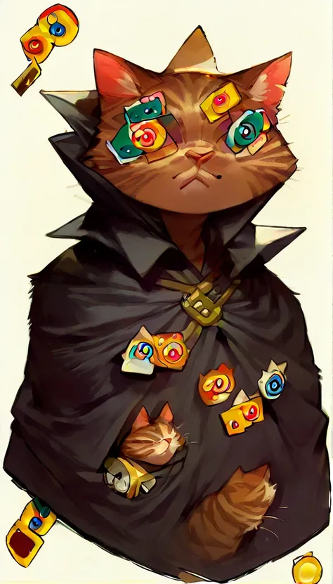 score_9, score_8_up, score_7_up, (sticker, thick lines:1.25), (clear simple background, white background, papyrus background),
((tabaxi), anthro, solo, female, (closeup portrait, focus on face), ((wearing dark robe, cape)), (cat fur)), beautiful