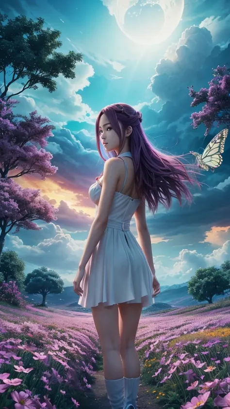 Design an ultra HD 4K anime wallpaper inspired by the movie Suzume. The scene should capture the essence of the movie, reflecting its beautiful, mystical, and adventurous themes. Incorporate key elements such as Suzume standing in a serene yet slightly mys...