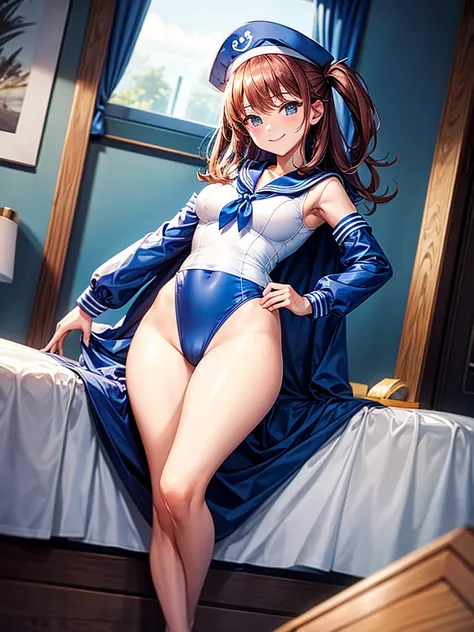 Highest quality,Highest Resolution,Sailor Leotard,High leg,smile,Bedroom,