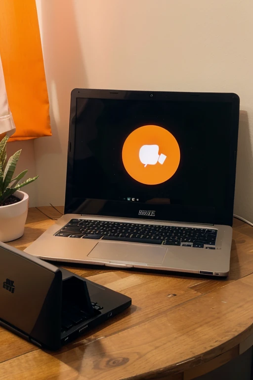 A carton laptop put on the screen of the laptop but byterecapshub inside of a orange circle