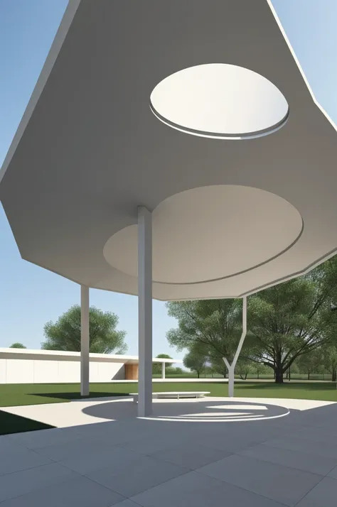 Create an architectural pavilion based on a pie