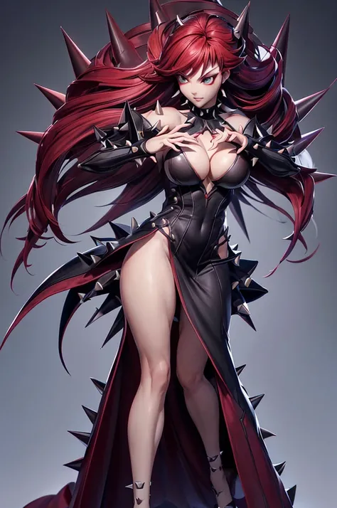 Scarlet Castlevania, (Scarlet Castlevania), tenebrosa, standing alone, ray tracing, 3D style, 3dmm, ((3 poses per photo)), ((3 poses in each photo)), fully body,(from front view),(Rear view), (view on the left), blackstockings, Tear at the waist,(((3 poses...