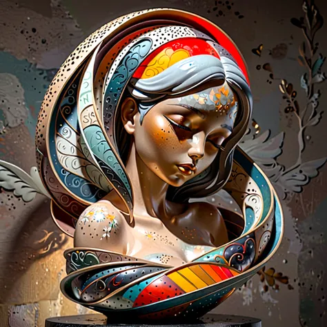 3D sculpture,Lady Angel,abstract art,greatly exaggerated