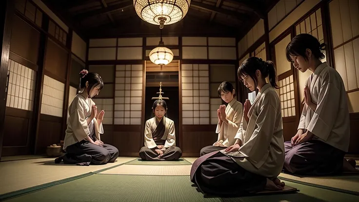 japanese praying to buddha