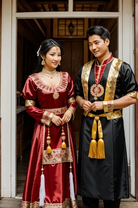 Traditional couple costume of sikkim
