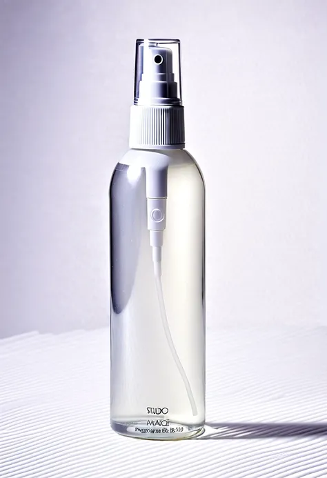 Mist spray bottle, magazine, cosmetic, studio photo, real