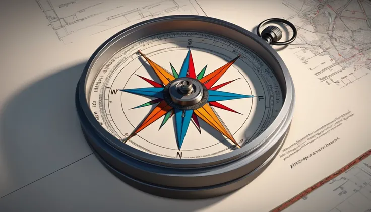 a detailed compass, geometry tools, school supplies, school material, ultra-detailed, highly realistic, cinematic lighting, dramatic shadows, photorealistic, 8k, masterpiece, vibrant colors, intricate design