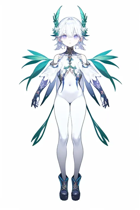 masterpiece, Best lighting, (((Super detailed))), Highest quality, lilac, Forest Fairy, Lily of the valley, ((The Mysterious Forest Boy)), Perfect Anatomy,  Cute Boys, Great body, The perfect proportions,  (((vtuber-fullbody)), No background, Blank Backgro...