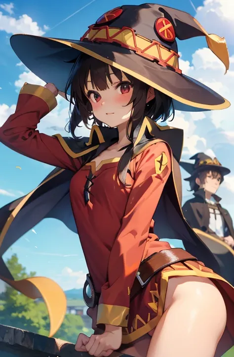 NSFW、Megumin、cute、hat、Wizard&#39;s Clothes、Nipples、pussy、(((Love juice)))、(((Sweaty)))、hot summer、((Body odor))、(((Masturbation)))、(((soaked)))