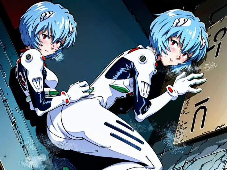 ((Highest quality, 8k wallpaper)),(masterpiece, Highest quality),Very detailed,High resolution,(Official Art:1.3),(((Anime screenshots,Black outline))),One girl,alone, Break mer1,(Rei Ayanami {Neon Genesis Evangelion,}1.2),masterpiece, best quality, outdoo...