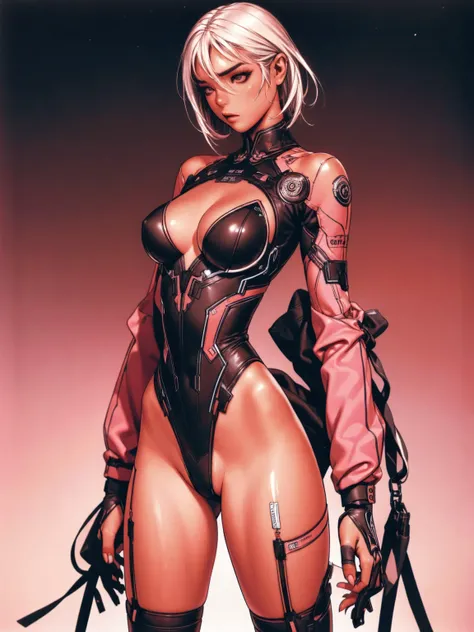 (((Annie Lennox))), (((Dark red))), (scars), (((Bandaged body))), ((hooded cloak)), (((best qualityer: 1.4))), (Unbeatable masterpiece), (hiper HD),(CG 8k hyper-realistic), (((brave face))), (((breasts big))), (((hyper feminine))), sexly girl, black tattoo...