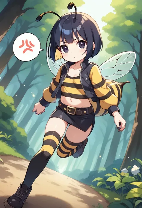 score_9, score_7_up, score_6_up, 1girl, source_cartoon, source_anime,breathtalking Scenery,watercolor,smooth soft skin, natural skin,anime screencap,mjm,rating_questionable,
BREAK 
1girl,(solo:1.2),(hornet girl:1.4), bee girl,(little female child:1.3), (lo...